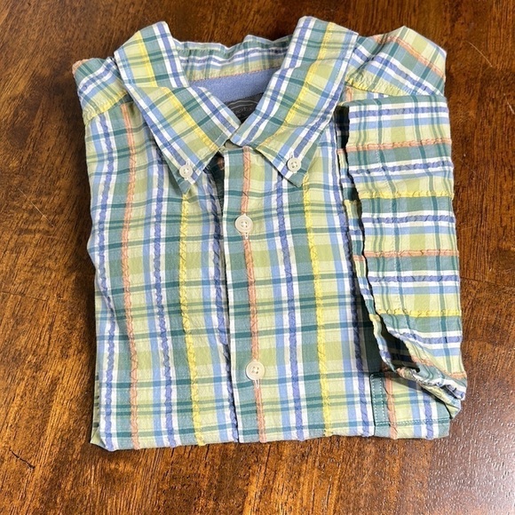 Talbots mens shirt size large short sleeve spring cruise wear button down collar - Picture 11 of 11